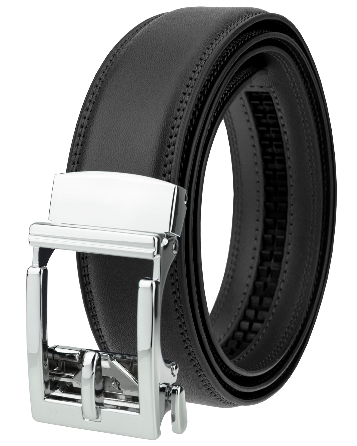 Gelante Ratchet Belt for men, Mens Belts Leather 1.3'' Adjustable Trim to Fit Dress Belt G806 Black