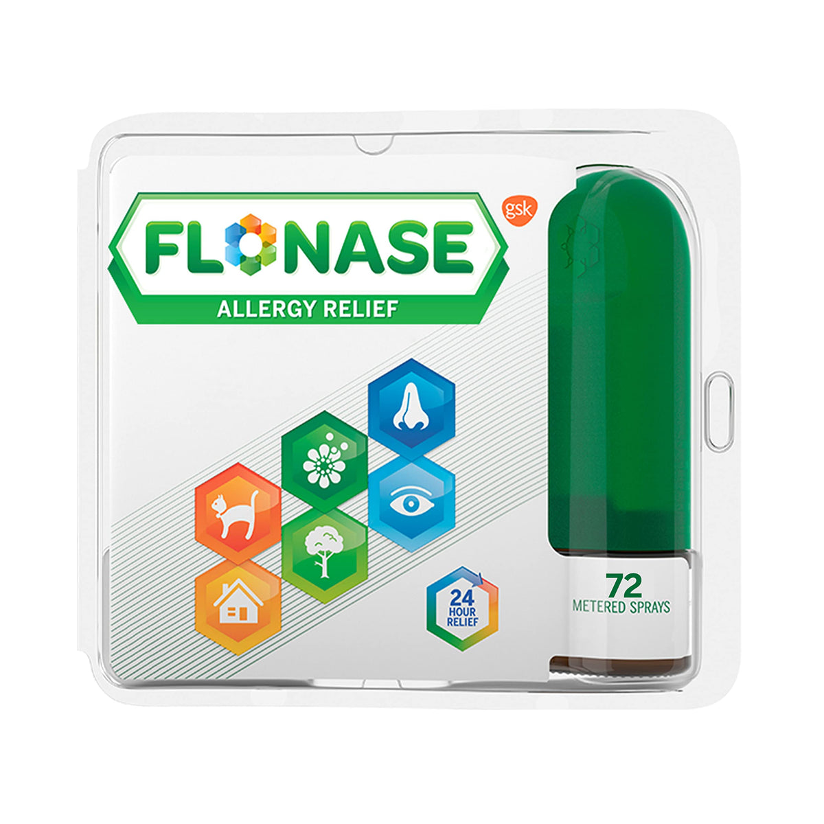 Flonase Allergy Relief Nasal Spray, 24 Hour Non Drowsy Allergy Medicine, Metered Nasal Spray - 72 Sprays - Fall and Seasonal Allergy Relief