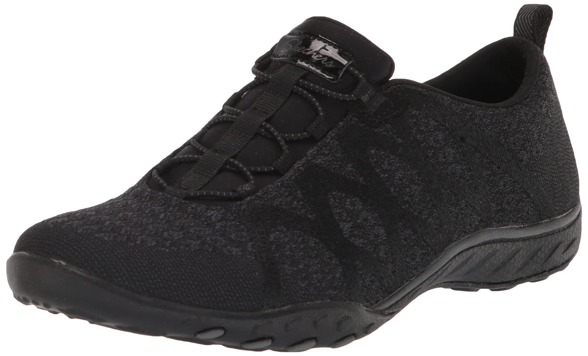 Skechers Women's Breathe Easy-Infi Knity Sneaker, Black, 9.5