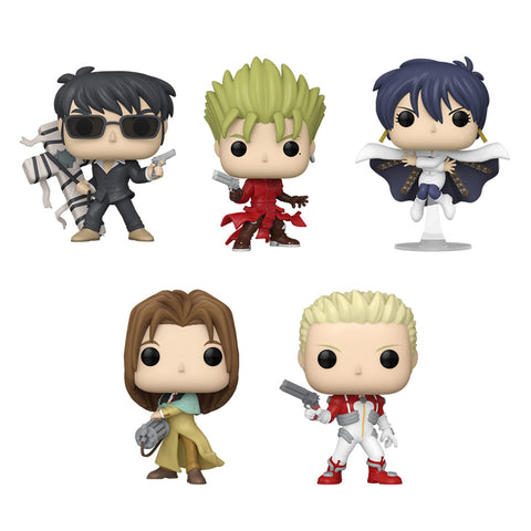 Funko Pop! Trigun - Set of 5 - Knives, Meryl Stryfe, Milly Thompson, VASH, Wolfwood and VASH w/Kuroneko