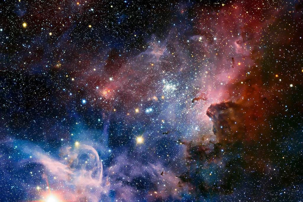 PigBangbang,Handmade Intellectiv Games Photomosaic Jigsaw Puzzle Box Basswood 29.5 X 19.6''Colorful Cartoon 1000 Piece Mural Home Decoration-Space Nebula Stars