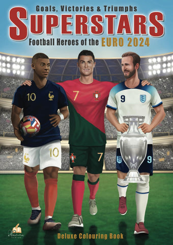 Goals, Victories & Triumphs: SUPERSTARS - Football Heroes of the EURO 2024. Deluxe Colouring Book with over 60 detailed player drawings and exciting profiles for fans of all ages.