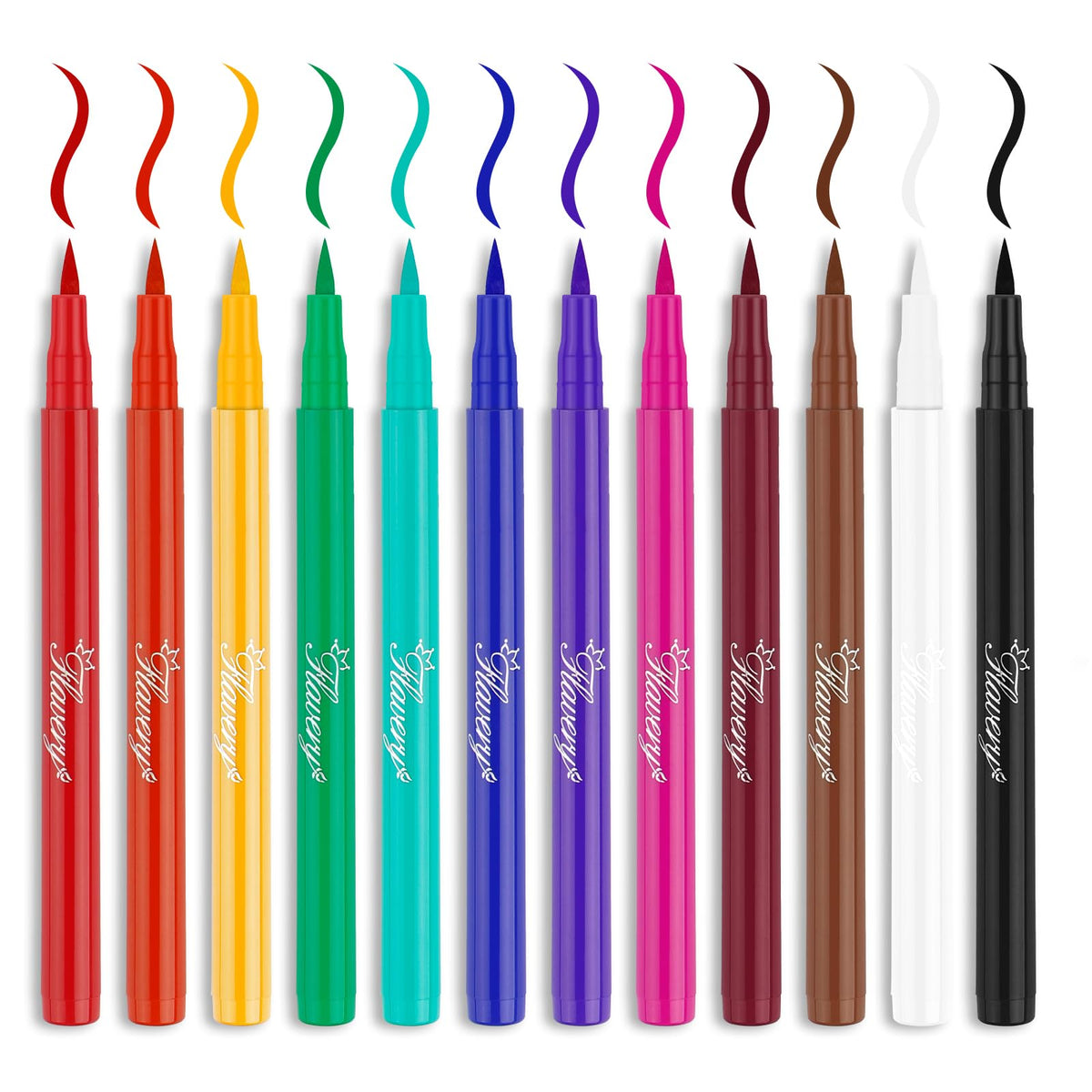 Generic 12 Colored Eyeliners Waterproof Matte Liquid Eyeliner Set Rainbow Color Pencils for Makeup, Perfect for Parties and Daily Use