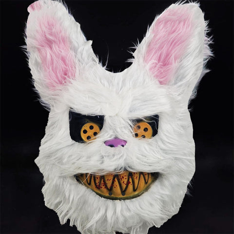 Horror Bloody Rabbit Mask for Adult, Evil Rabbit Mask for Halloween Costume Easter Carnival and Costume Parties