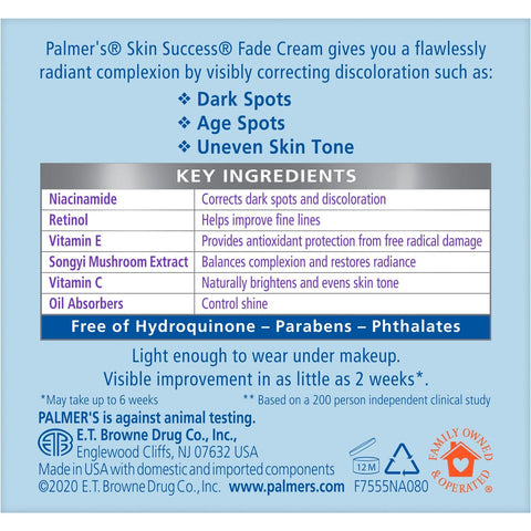 E.T. Browne Drug Company, Inc. Palmer's Skin Success Eventone Fade Cream for Oily Skin 75g, 2.7 Fl Oz