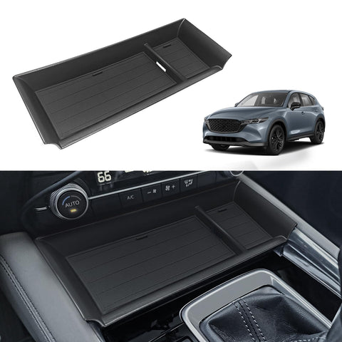 Muslogy Center Console Front Organizer Compatible with Mazda CX5 CX-5 Accessories 2024 2023 2022 Tray Storage Coin Holder Gear Shifter Front Storage Inserts Organizer Armrest Box Secondary Accessories