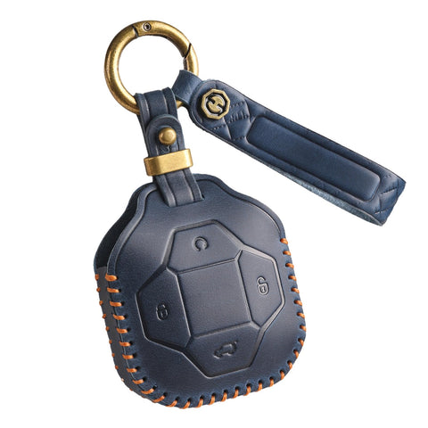 ontto Leather Car Key Fob Cover Compatible with Chery Jetour Traveller T2 2023 2024, Personalized Key Fob Cover with Keychain Engraved Name Letters for Women Men Parents and