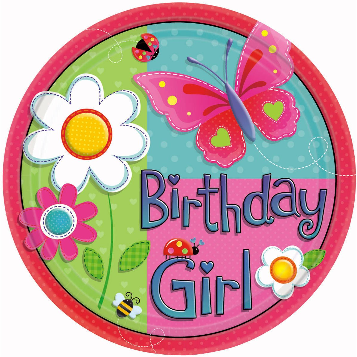 Amscan 22.8cm International Garden Girl Plates