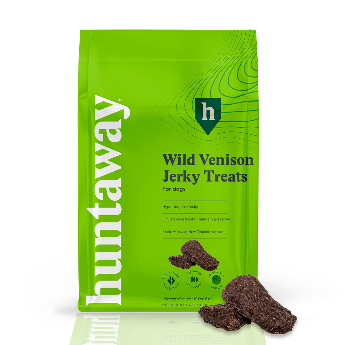 Wild Venison Jerky Treats for Dogs - 1 Pack of 4oz Natural Venison Dog Treats Suitable for Large Dogs and Small Dogs