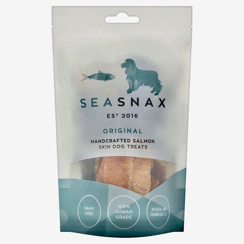 Sea Snax - Human Grade 100% Salmon Skin Dog Treats | Less Fishy Odour | Healthy Dog Treats| Omega 3 for a healthy coat | (5 packs)