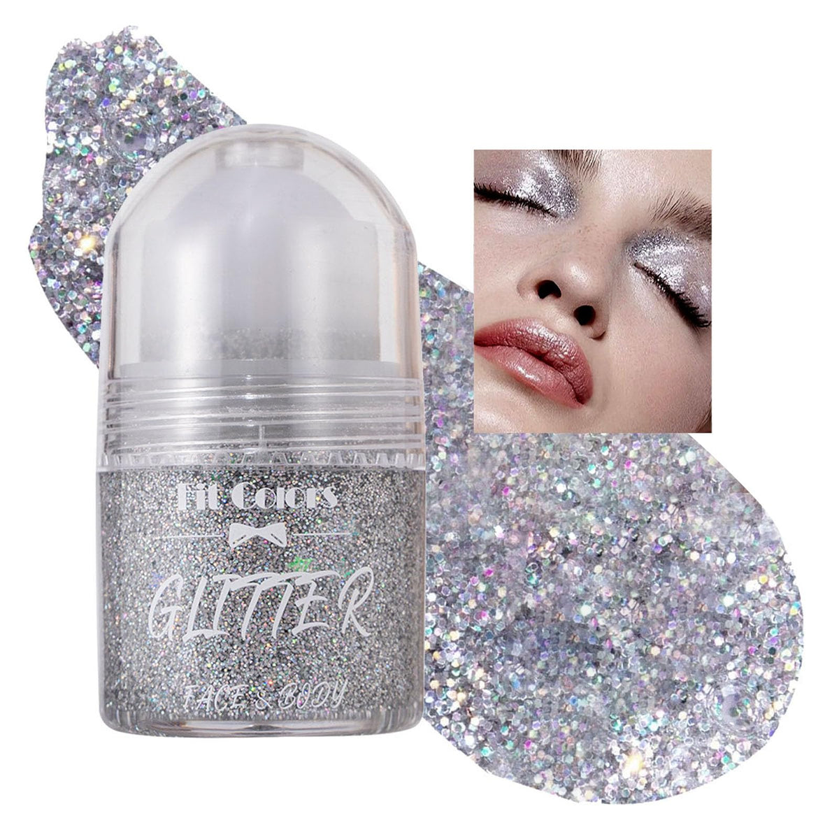 Roll-on Body Glitter Gel, Mardi Gras Mermaid Sequins Holographic Face Glitter Paint? Hair Glitter Gel Festival Accessories,Rave Party &Halloween Body Glitter Makeup for Women (#07)