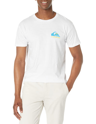 Quiksilver Men's Mw Logo Short Sleeve Tee Shirt, White, X-Large