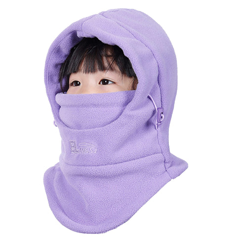 Azarxis Kids Children's Balaclava Hat Fleece Ski Face Mask Winter Cap Adjustable Double Neck Warmer (Light Purple)