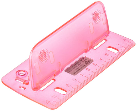 Wedo 67809 Double Pocket Hole Punch Plastic for Filing for 8 cm Perforation with 12 cm Scale, Pink
