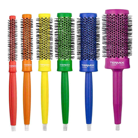 Termix CÃƒÆ’Ã†â€™ÃƒÂ¢Ã¢â€šÂ¬Ã…Â¡ÃƒÆ’Ã¢â‚¬Å¡Ãƒâ€šÃ‚Â·Ramic Pride Pack of 6 Round Ceramic Thermal Brushes with Ionised Bristles Leather Pride Toiletry Bag Included Inspired by the Diversity and Freedom of the LGTBI Flag