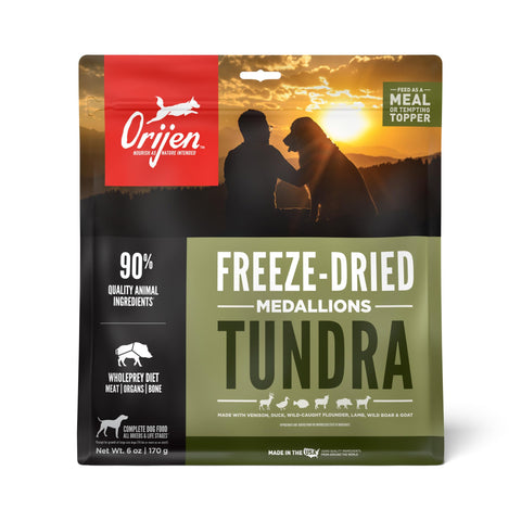 ORIJEN TUNDRA Freeze Dried Medallions Dog Food & Topper, Grain Free Dog Food, WholePrey Ingredients, 6oz