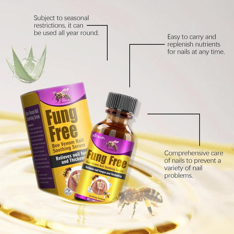 Flysmus Bee Venom Nail Treatment Serum,Natural Bee Venom Nail Serum,Ingrown Toenail Treatment Drop,Nail Growth and Repair Serum (1pcs)