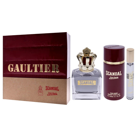 Jean Paul Gaultier Scandal 3.4oz EDT Spray, 0.33oz EDT Spray, 5.1oz Deodorant Spray Men 3 Pc Gift Set