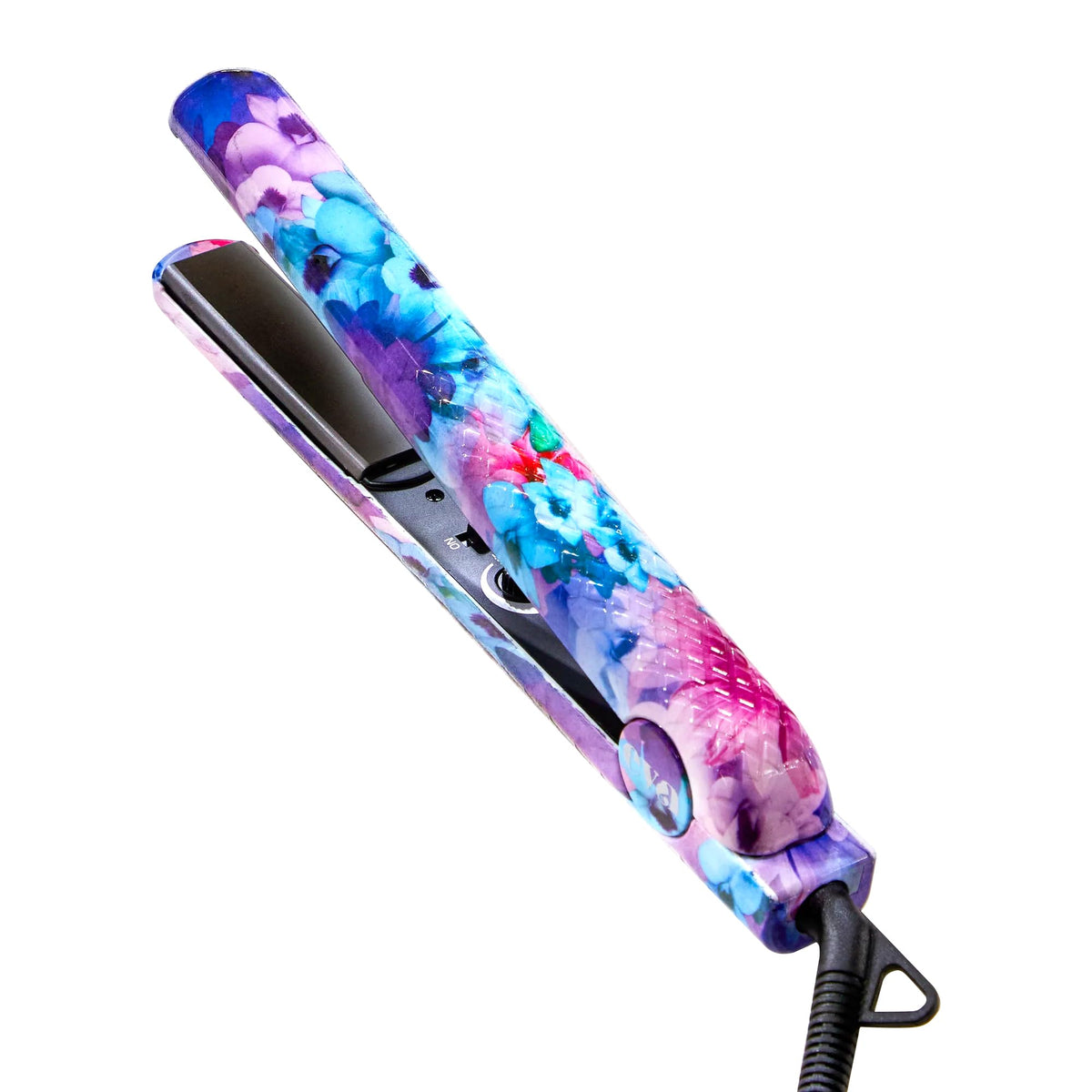Eva NYC Healthy Heat Ceramic Styling Hair Iron, Flat Iron Hair Straightener with Far-Infrared, Hair Iron Straightener with Adjustable Heat, Straightening & Curling Tool, 1.25 Inches, Floral Frenzy