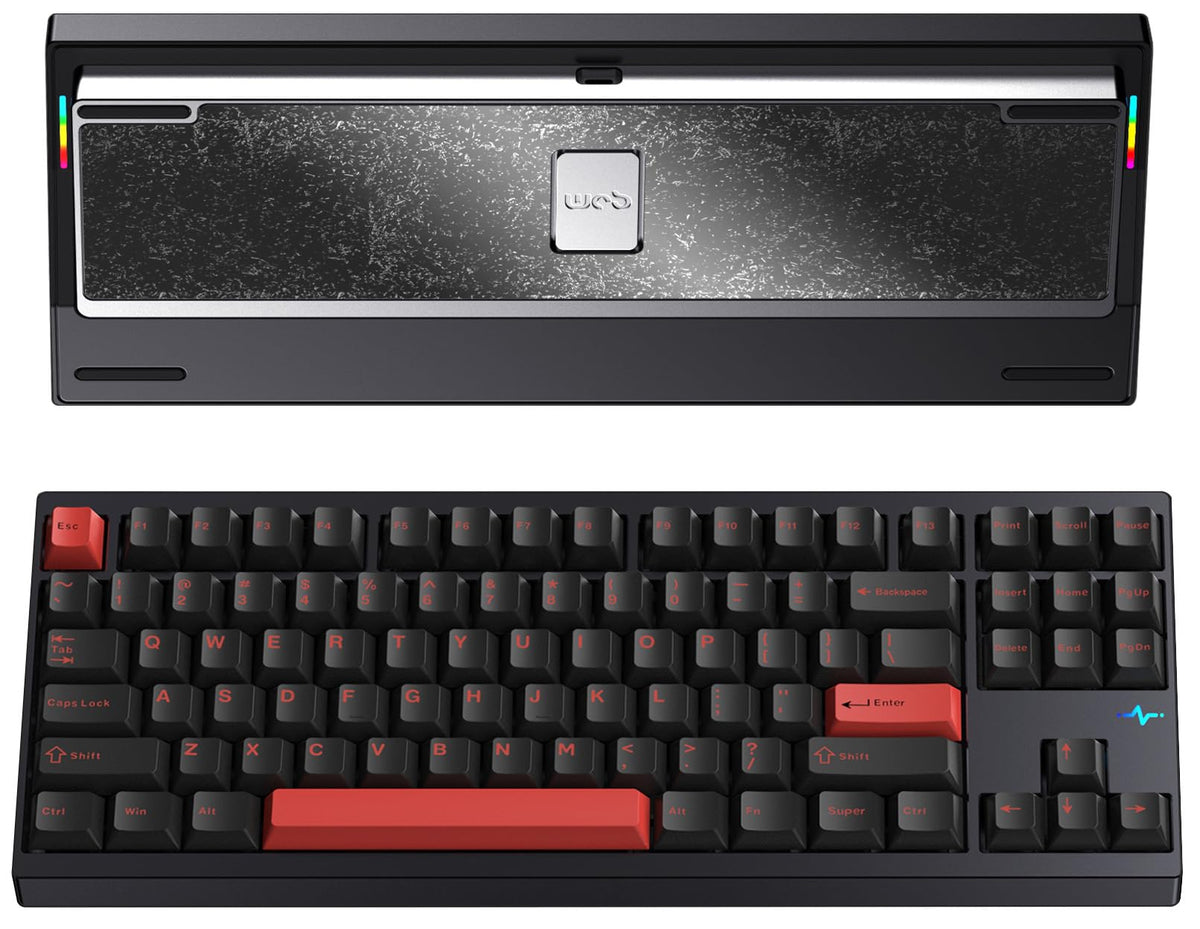 KEEBMONKEY WOBKEY Crush80 Reboot CNC Aluminum 5-Second Quick-Release Triple-Mode Connectivity Mechanical Keyboard with Superior Acoustics (Pro Black)