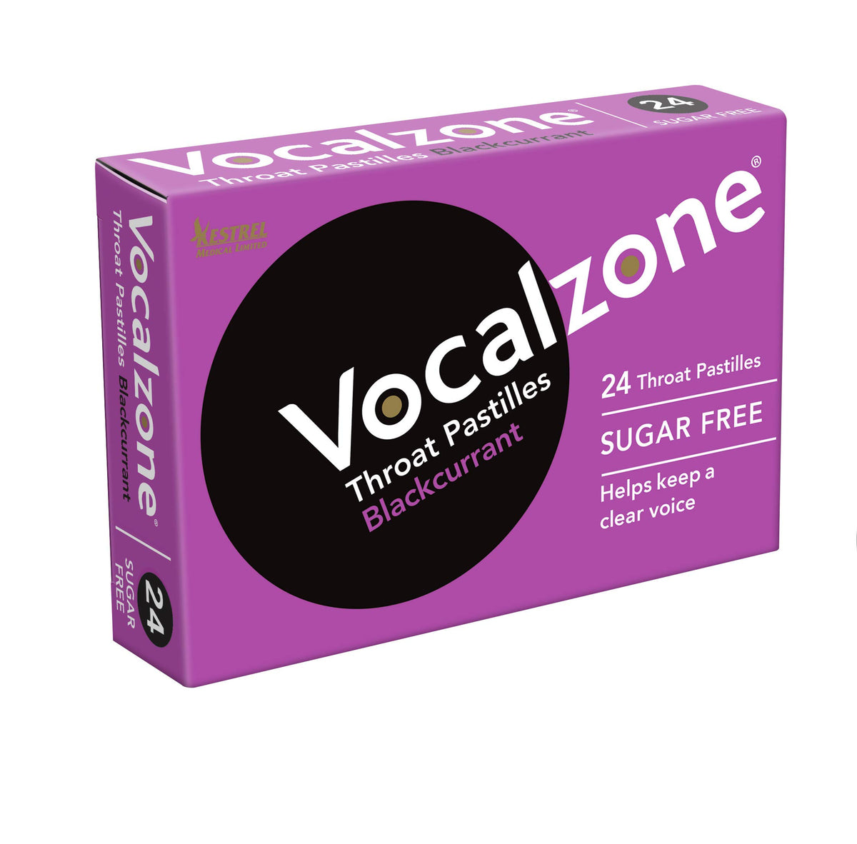 Vocalzone Throat Pastilles Blackcurrant Sugar Free 24 - for Sore Throats and Hoarseness When Overusing Your Voice. Produced and Sold in The United Kingdom Since 1912.