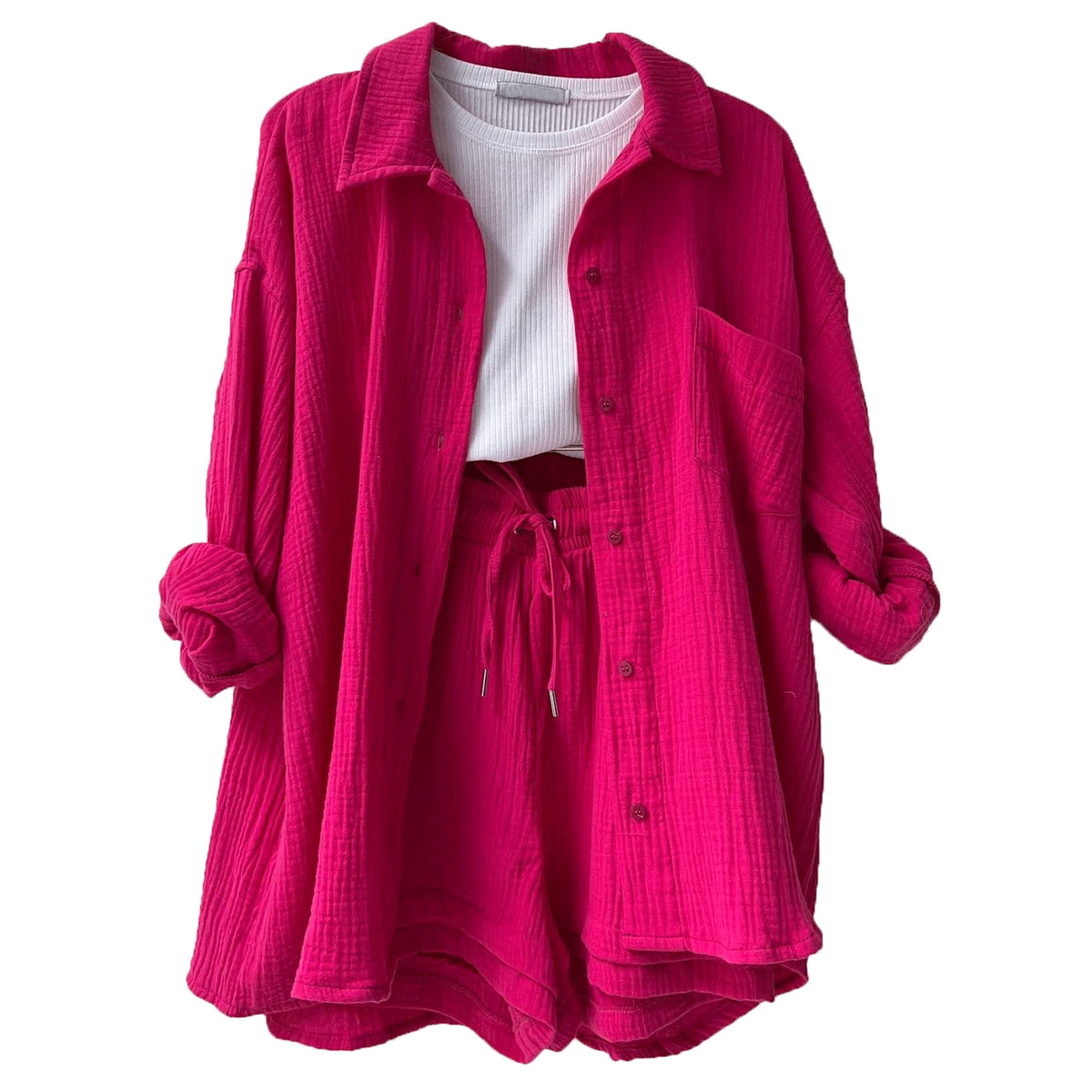 Legou Women's shirt and shorts two-piece set Rose M