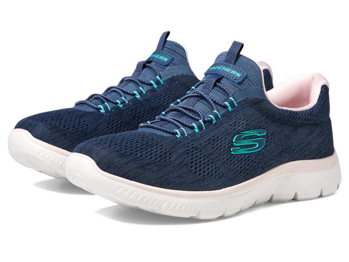 Skechers Women's Summits Fun Flare Sneaker, Navy/Multi=NVMT, 7 Wide