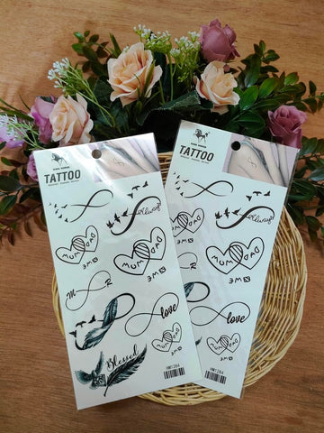 Black Infinity Birds Temporary Tattoo Sticker Decal Festival Sexy Body Paint Realistic Fake Waterproof Tattoos for Man Women (Pack 2 PCS.)
