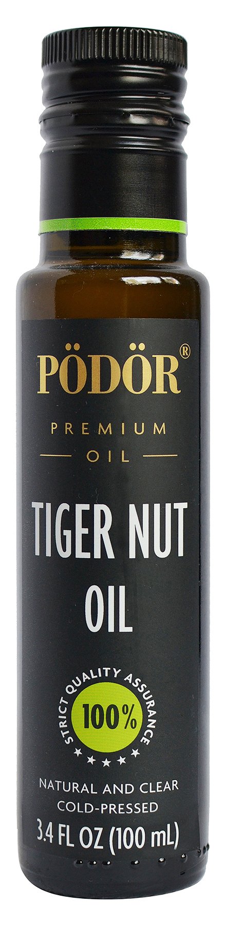 PÃ–DÃ–R Premium Tiger Nut Oil - 3.4 fl. Oz. - Cold-Pressed, 100% Natural, Unrefined and Unfiltered, Vegan, Gluten-Free, Non-GMO in Glass Bottle