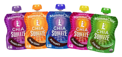 Mamma Chia Squeeze 5 variety (10 pack) Wild Raspberry,Green Magic,Blackberry bliss,Strawberry ,Mango coconut