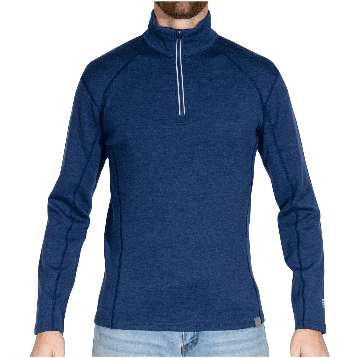 MERIWOOL Mens Base Layer 100% Merino Wool Heavyweight 400g Half Zip Sweater for Men