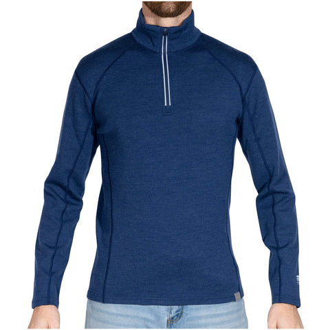 MERIWOOL Mens Base Layer 100% Merino Wool Heavyweight 400g Half Zip Sweater for Men