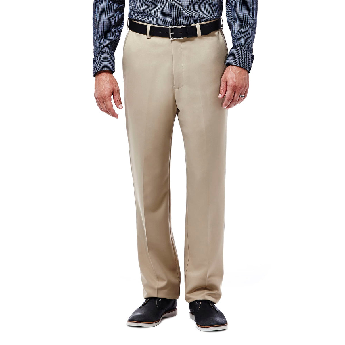 Haggar Mens Cool 18 Flat Front Reg. And Big & Tall Sizes Dress-pants, Dark Taupe, 40W X 34L US