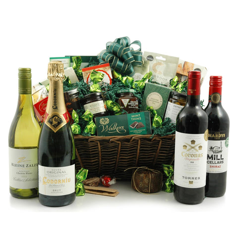 The Grande Food & Wine Hamper Gift - Luxury Hamper of Wine & Gourmet Food - Hamper Gift for Women, Men, Anniversary, Birthdays, Hampers for Couples