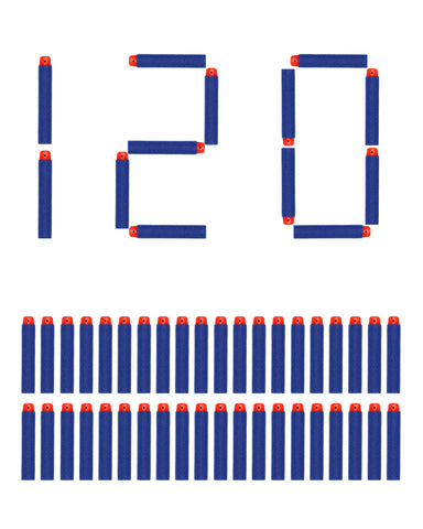 VReder 7.2cm Foam Darts Refill Bullet for Nerf Gun Bullets N-strike Elite Series Darts Blasters Blue (120Pcs)