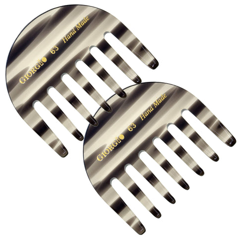 Giorgio G63 Women's Detangling Comb, Pocket and Travel Wide Tooth Comb for Thick Hair, Hair Detangler for Wet and Dry Care. Handmade, Saw-Cut, and Polished