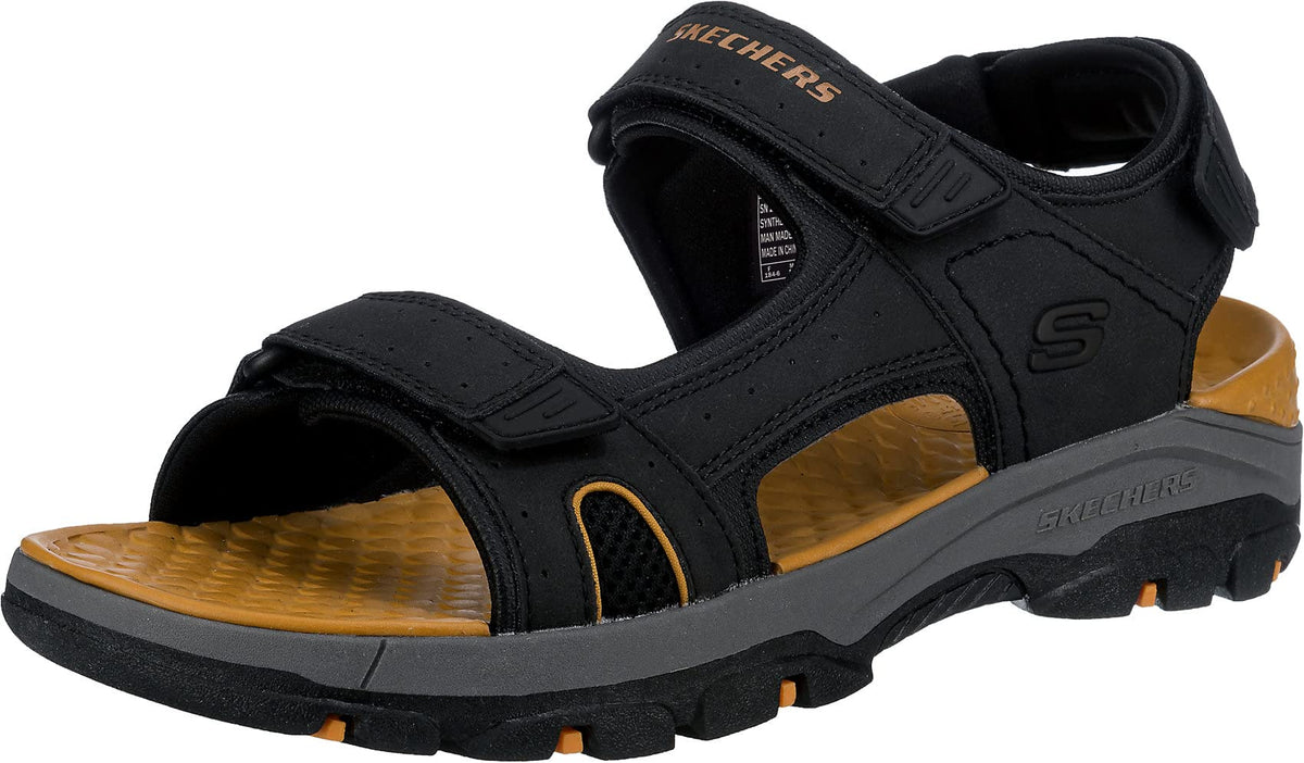 Skechers Men's TRESMEN HIRANO Fisherman Sandal, Black, 10.5 Medium US