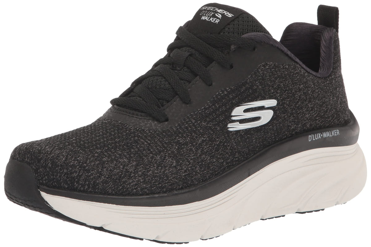 Skechers Women's D'LUX Walker-Daily Beauty Sneaker, Black=BLK, 5