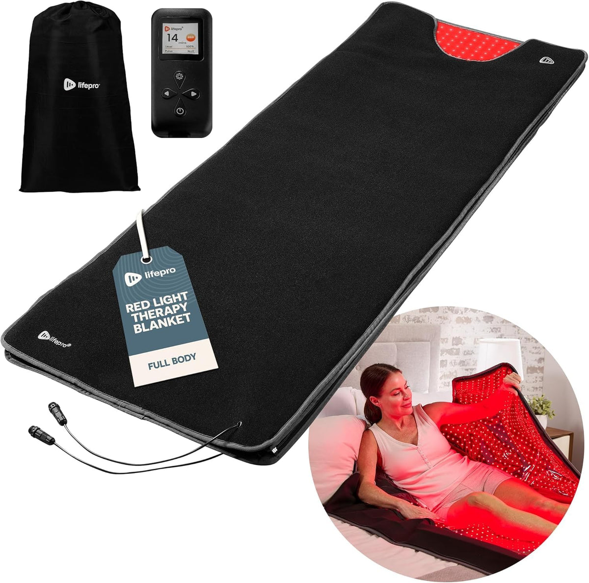 LifePro Red Light Therapy Blanket for Full Body Coverage with Red & Near Infrared Light Therapy - Whole Body Red Light Mat, NIR & Red Light Therapy Pad Device, Pulse & Brightness Control for Home