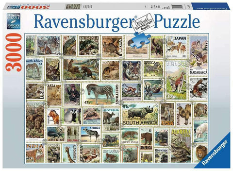Ravensburger 17079 Animal Stamps 3000 Piece Puzzle for Adults - Every Piece is Unique, Softclick Technology Means Pieces Fit Together Perfectly, Multicolor