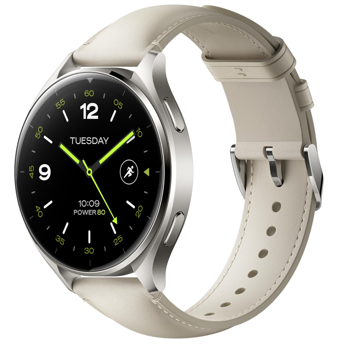Xiaomi Watch 2 Titan Gray Case With White Leather Strap