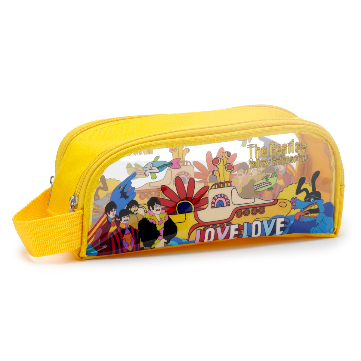 Puckator The Beatles Yellow Submarine Clear Window Pencil Case - School Equipment Stuff - Pencil Cases - Large Capacity Preppy Pencil Case - Zipper Pouch - Office Essentials - Pencils Case Cute