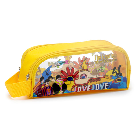 Puckator The Beatles Yellow Submarine Clear Window Pencil Case - School Equipment Stuff - Pencil Cases - Large Capacity Preppy Pencil Case - Zipper Pouch - Office Essentials - Pencils Case Cute