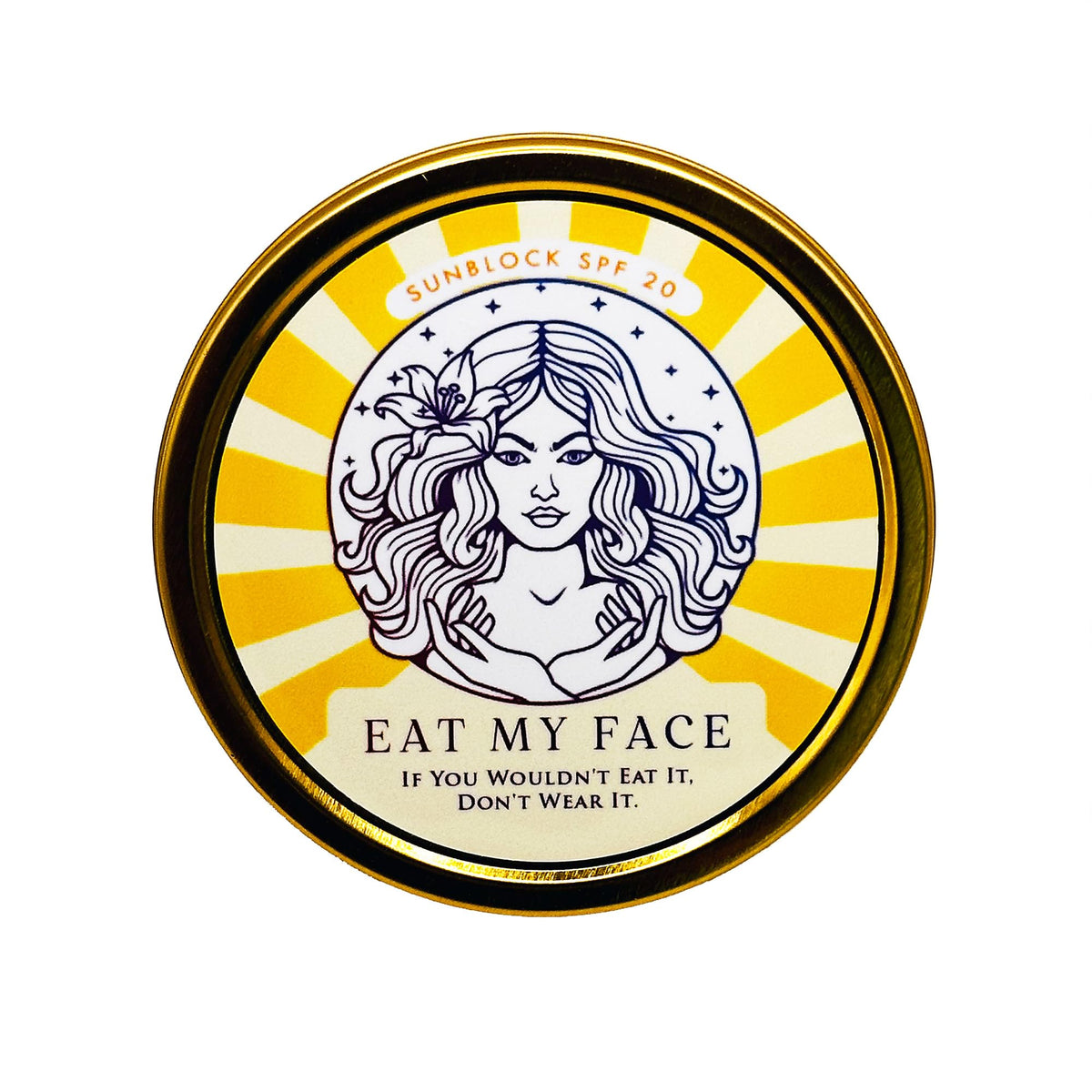 Grass-Fed Tallow Reef-Safe Sunscreen SPF 20 - Eat My Face, Non-Nano Zinc for Natural UV Protection - With Shea Butter, Cocoa Butter & Sea Buckthorn - Pleasant Vanilla Scent - 4.0 fl oz
