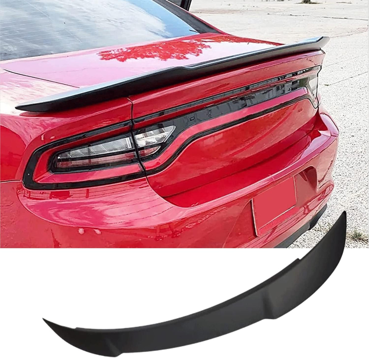 JCING ABS Car Rear Spoilers for Dodge Charger 2011-2021, Trunk Spoiler Crash protection Wing Lip Auto Styling Accessories (Matte Black)