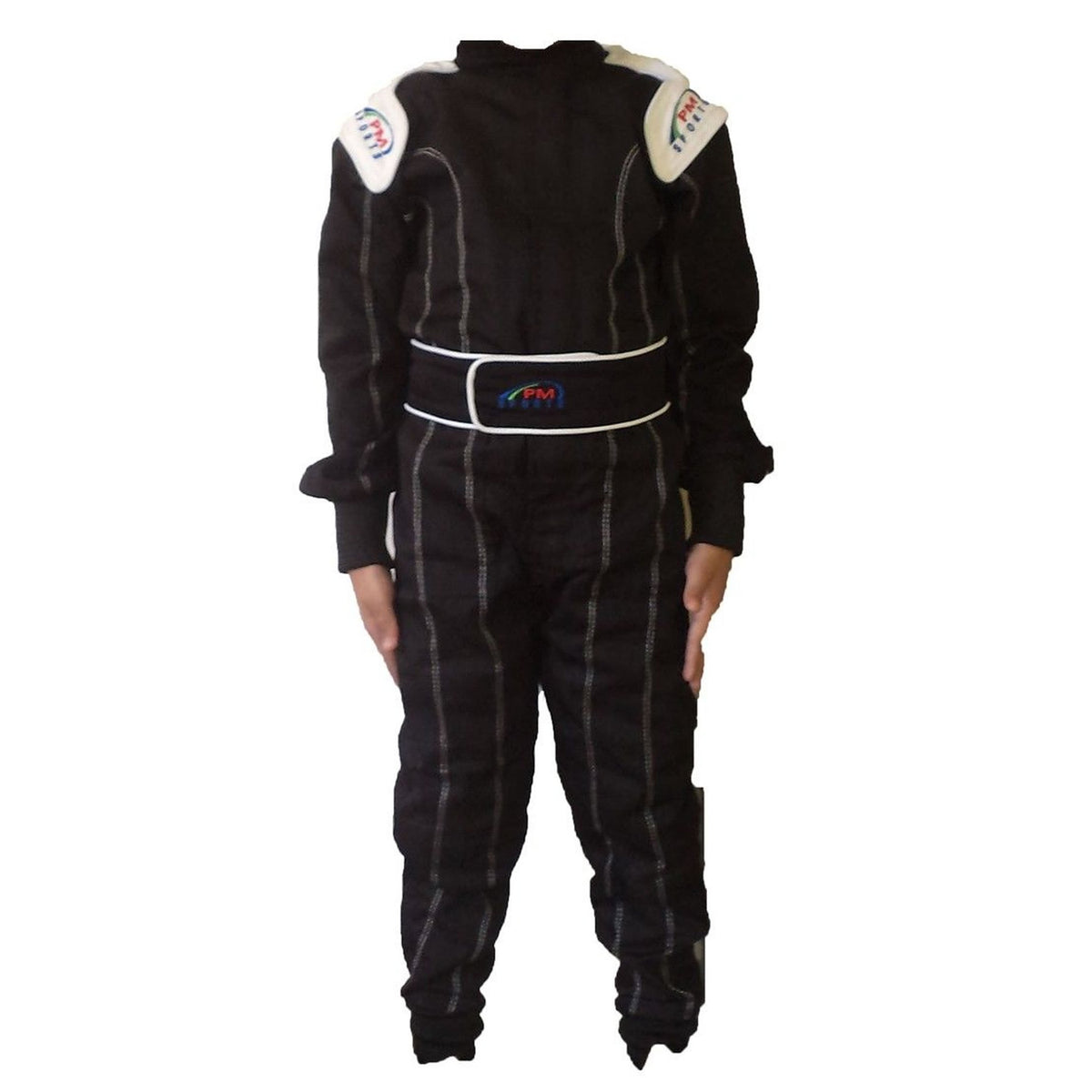 Kids/Children New Karting/Race Overall/Suits Polycoton Indoor & Outdoor (Black, 160)