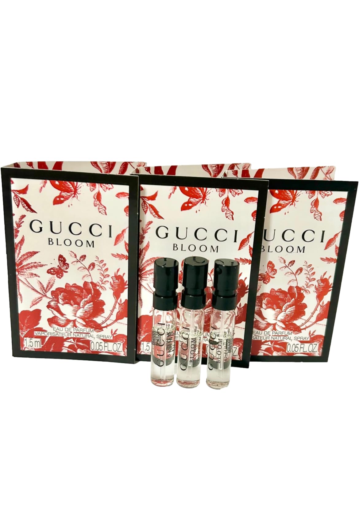 Gucci Bloom INTENSE Sample Perfume Women EDP Spray 1.5 ml / 0.05 oz - set of 3