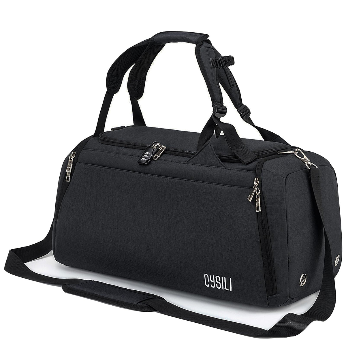 Sports Duffle Bag with Shoes Compartment and Wet Pocket, 42L Waterproof Gym Bag for Men and Women, Durable Travel Duffel Bag with Shoulder Strap and Combination Lock