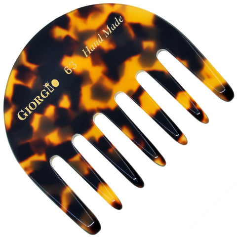 Giorgio G63 Wide Tooth Detangling Comb, Pocket and Travel Comb for Thick Hair, Hair Detangler for Wet and Dry Everyday Care - Handmade, Saw-Cut, and Polished