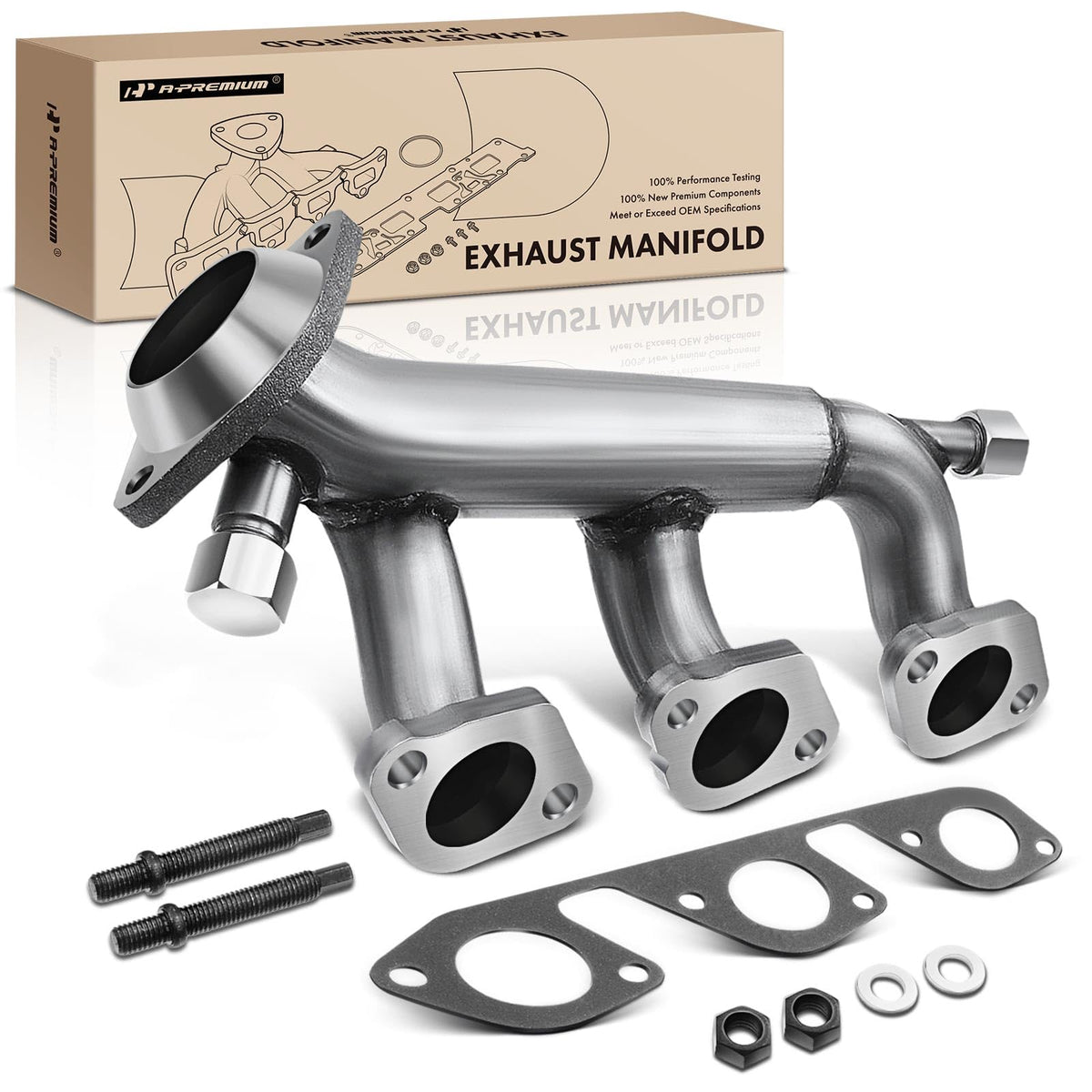 A-Premium Right Engine Exhaust Manifold Kit W/Gasket & Nuts & Studs & Washers [OHV 6Cyl 3.8 3.9L] Compatible with Ford Mustang 1999 2000 2001 2002 2003 2004, Replace# 1R3Z9430BA